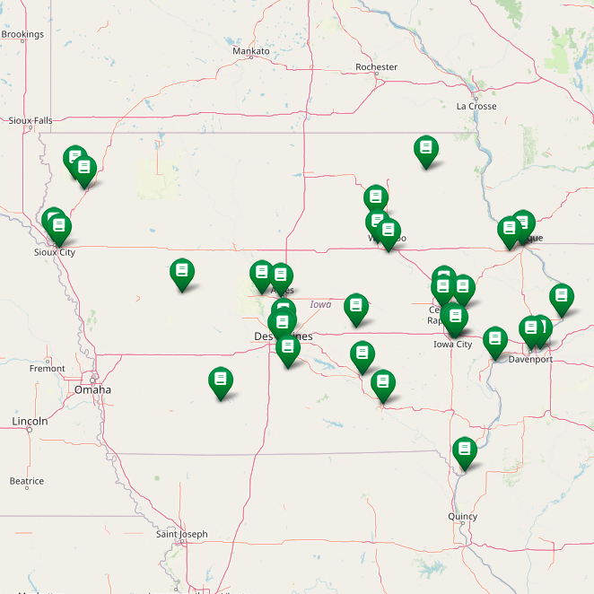 map of participating libraries