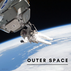 Image of outer space and astronaut.