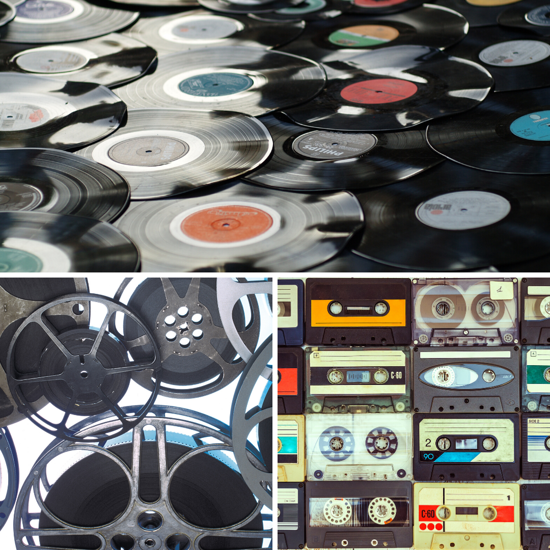 Photo grid of old media items