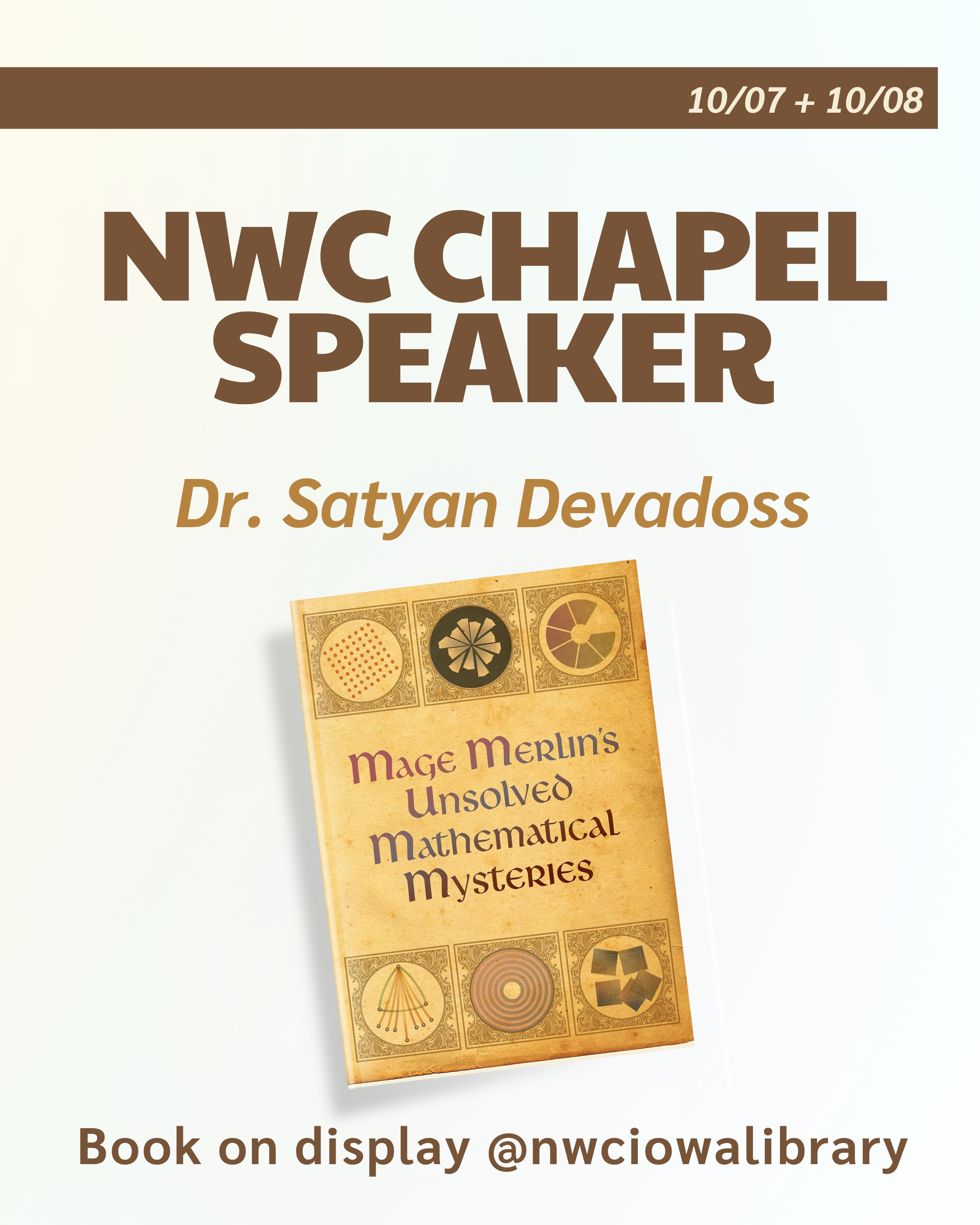 NWC Chapel Speaker Dr. Satyan Devadoss Book on display @nwciowalibrary