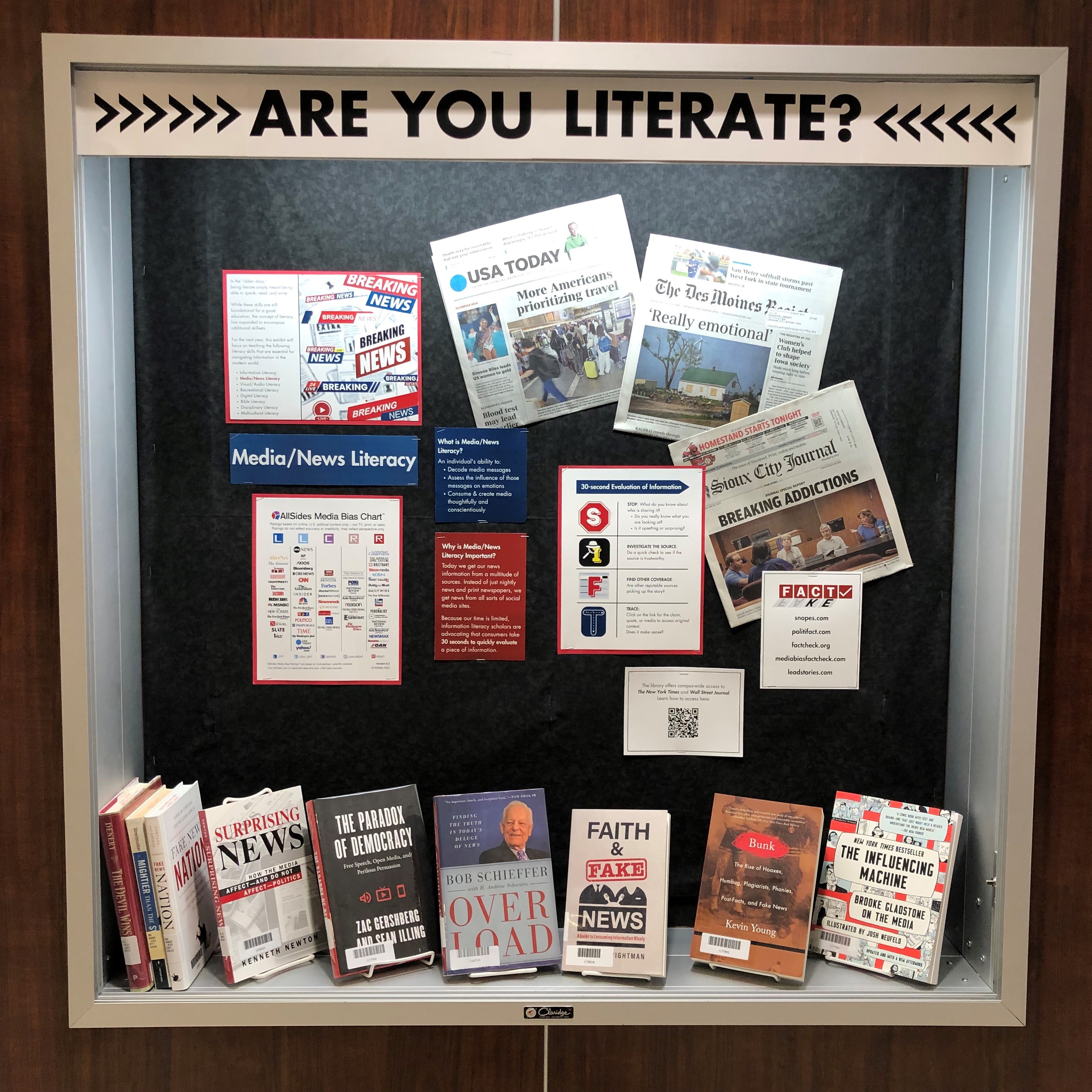 News/Media Literacy display