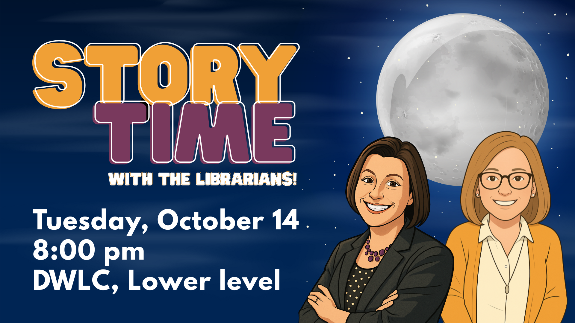Story Time! Tuesday, October 14 @ 8pm, Children's Collection, lower level