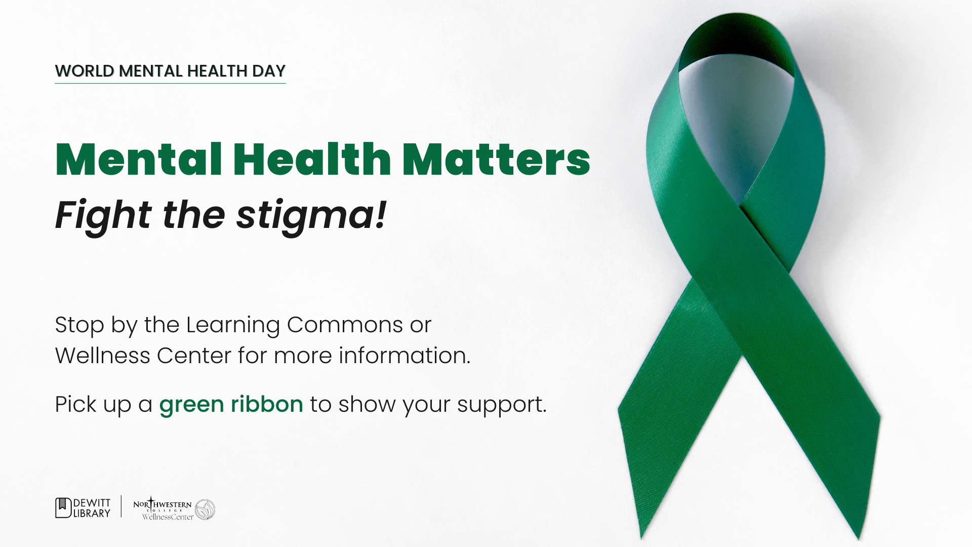 World Mental Health Day, October 10 -- Fight the Stigma!