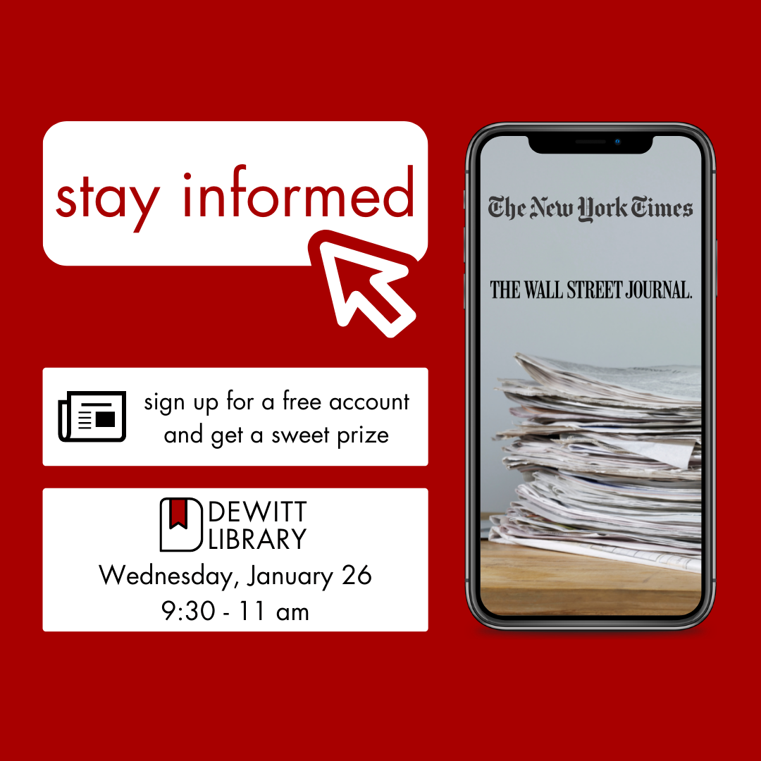 stay informed - sign up for a free account and get a sweet prize - Wednesday, January 26 9:30 - 11 am