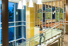 Stained glass in DeWitt Learning Commons