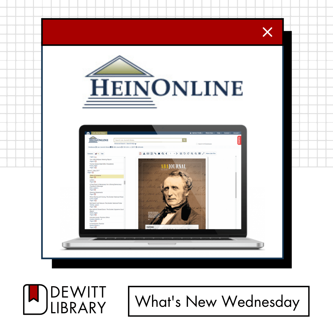 What's New Wednesday: HeinOnline Academic